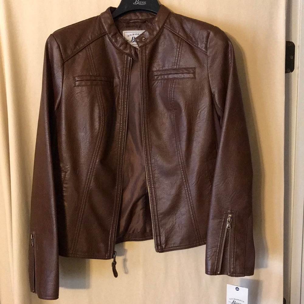 G.H.. Bass & Co. Women’s FAUX Leather jacket NEW